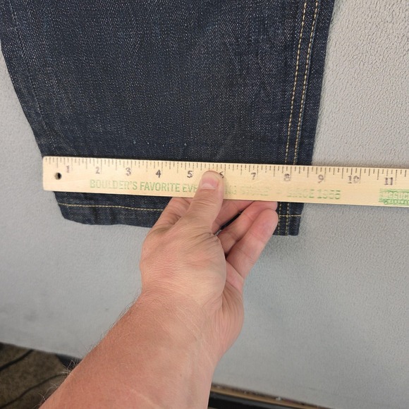 Selvedge Jeans Mens 30 Dark Indigo Denim Straight Leg Uniform Bridge - Picture 15 of 16